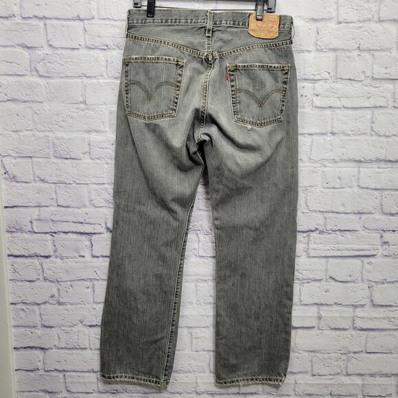 Levis Gray Button Fly Jeans Mens 33x30 Mexico Distressed VTG Skater Classic - Picture 6 of 10